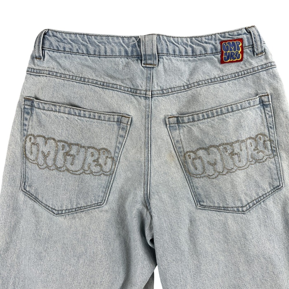 Empyre Loose Fit Baggy Denim Jeans 28 Light Wash Men Skate Streetwear Y2K Style